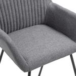 Pack de 2 sillas de comedor Tchia terciopelo gris oscuro 84x61x61 cm 6