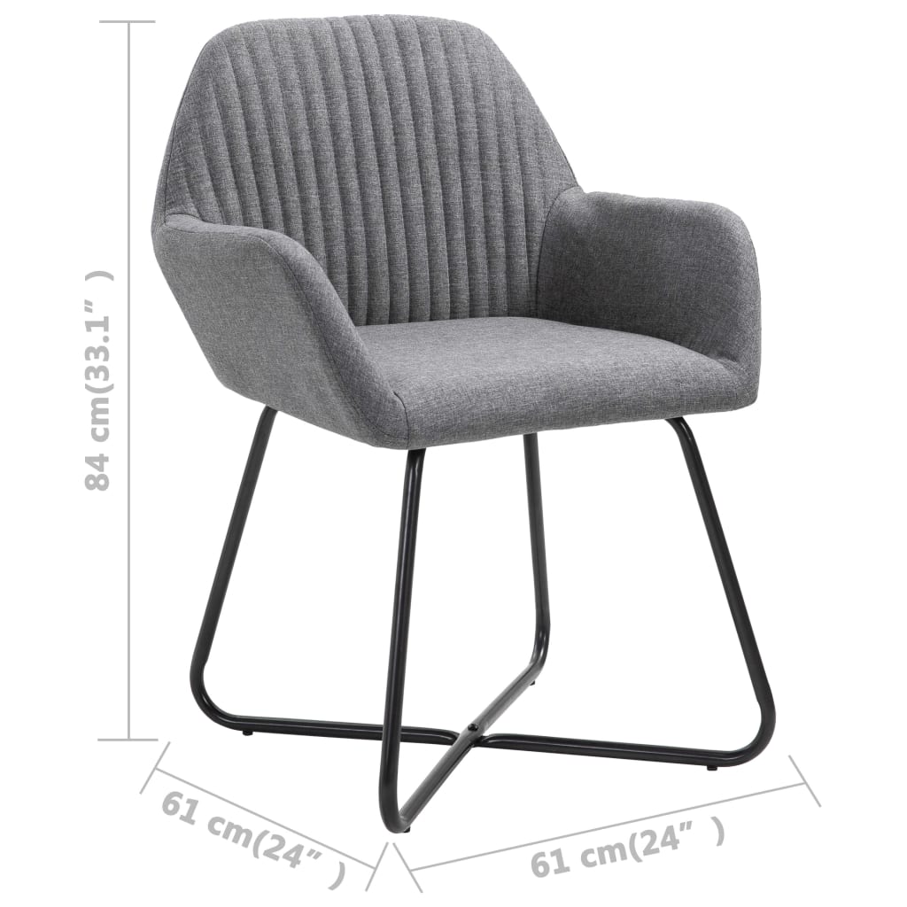 Pack de 2 sillas de comedor Tchia terciopelo gris oscuro 84x61x61 cm 8