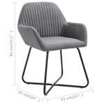 Pack de 2 sillas de comedor Tchia terciopelo gris oscuro 84x61x61 cm 8