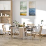 Mesa de comedor Nairobi plegable 4 estantes blanco/natural 75x169x60 cm