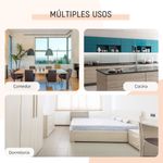 Mesa de comedor Nairobi plegable 4 estantes blanco/natural 75x169x60 cm 5
