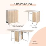Mesa de comedor Nairobi plegable 4 estantes blanco/natural 75x169x60 cm 7