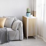 Mesa de comedor Nairobi plegable 4 estantes blanco/natural 75x169x60 cm 8