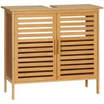 Mueble de lavabo Covadonga Kleankin 2 puertas bambú natural 61,5x66x29 cm 2