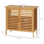 Mueble de lavabo Covadonga Kleankin 2 puertas bambú natural 61,5x66x29 cm 3