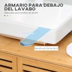 Mueble de lavabo Covadonga Kleankin 2 puertas bambú natural 61,5x66x29 cm 4