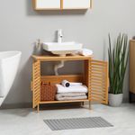Mueble de lavabo Covadonga Kleankin 2 puertas bambú natural 61,5x66x29 cm 7