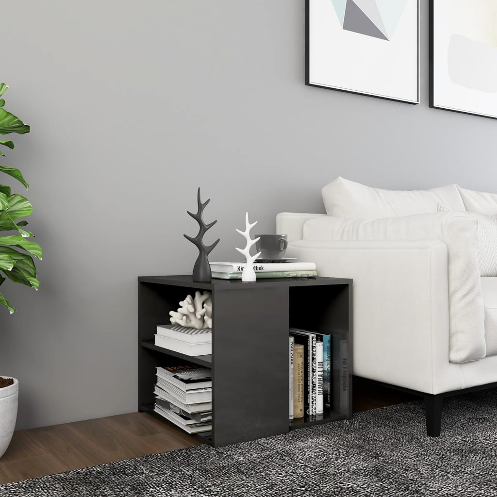 Mesa auxiliar Bamako 2 estantes gris 45x50x50 cm