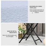 Mesa redonda Pina Outsunny plegable negro Ø45x50 cm patas