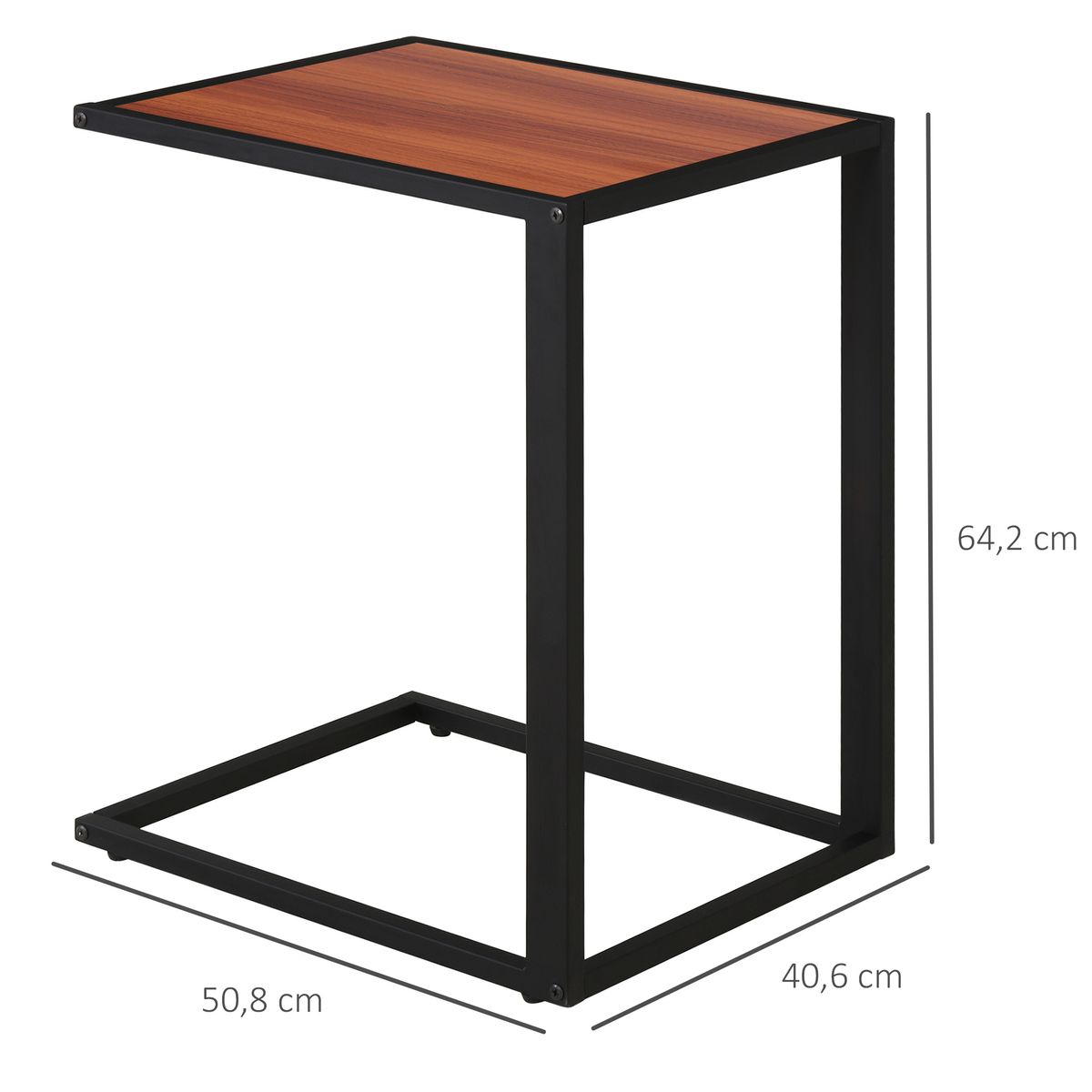 Mesita auxiliar Moka Homcom especial sofá nogal 64,2x50,8x40,6 cm 3