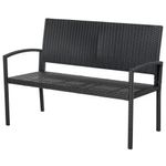 Banco de jardín Lounge Outsunny 2 plazas negro 85x122x60 cm fondo blanco