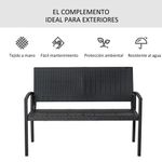 Banco de jardín Lounge Outsunny 2 plazas negro 85x122x60 cm web
