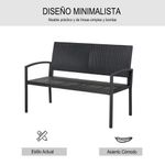 Banco de jardín Lounge Outsunny 2 plazas negro 85x122x60 cm internet