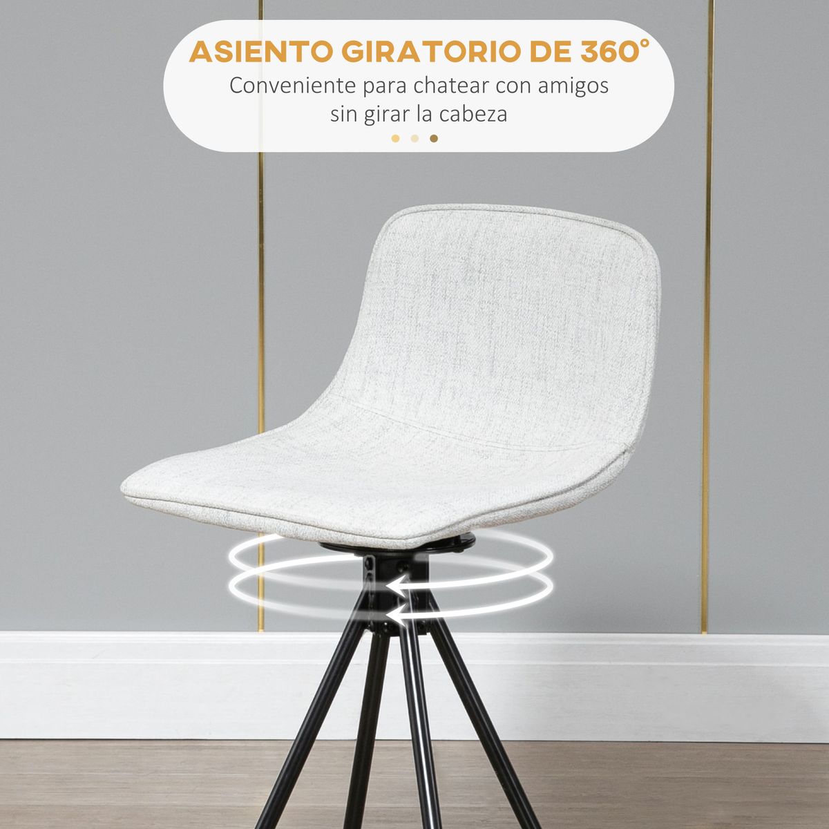 Pack de 2 taburetes altos Zenica Homcom giratorios gris claro 90x41,5x47,5 cm giratorio