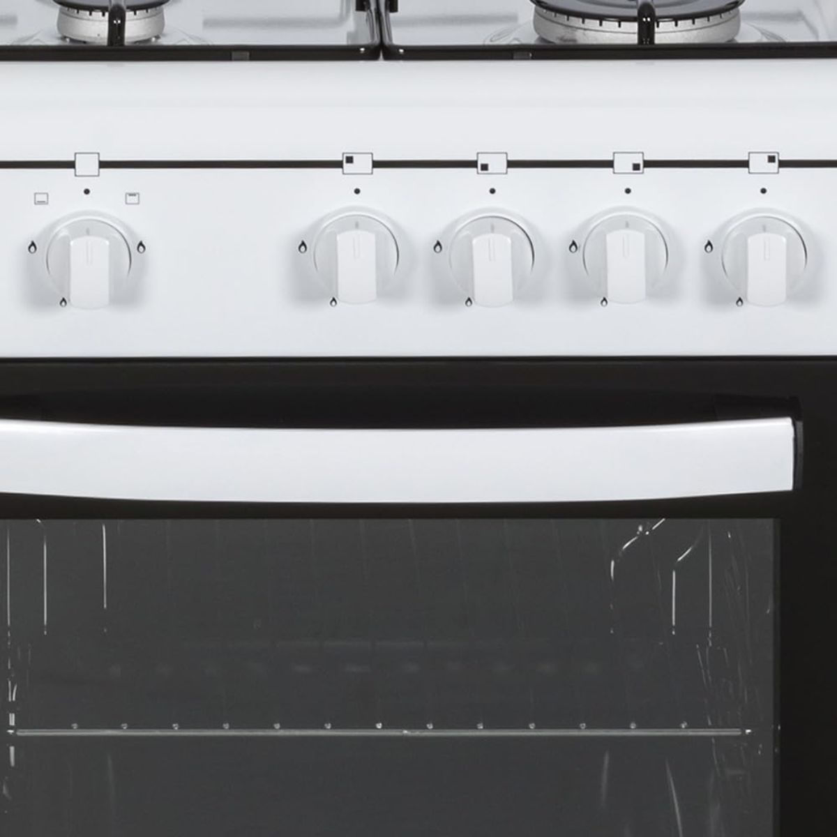 Cocina-de-gas-con-horno-Svan-SKKG4500TM-4-zonas-55L-con-tapa-blanco-50-cm-control
