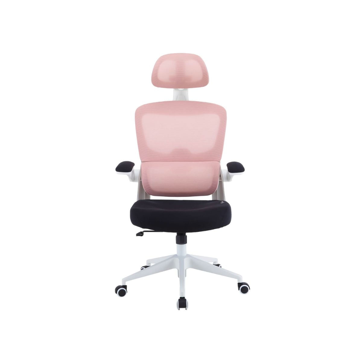 Silla-gaming-Ergo-Woxter-altura-soporte-cervical-abatible-rosa-frontal