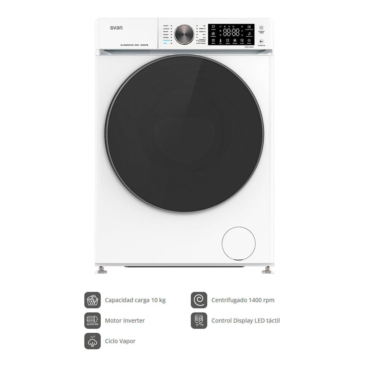 Lavadora Svan SL10400CIDVB 10kg 1400 rpm programas y funciones inteligentes C blanco 85 cm 2
