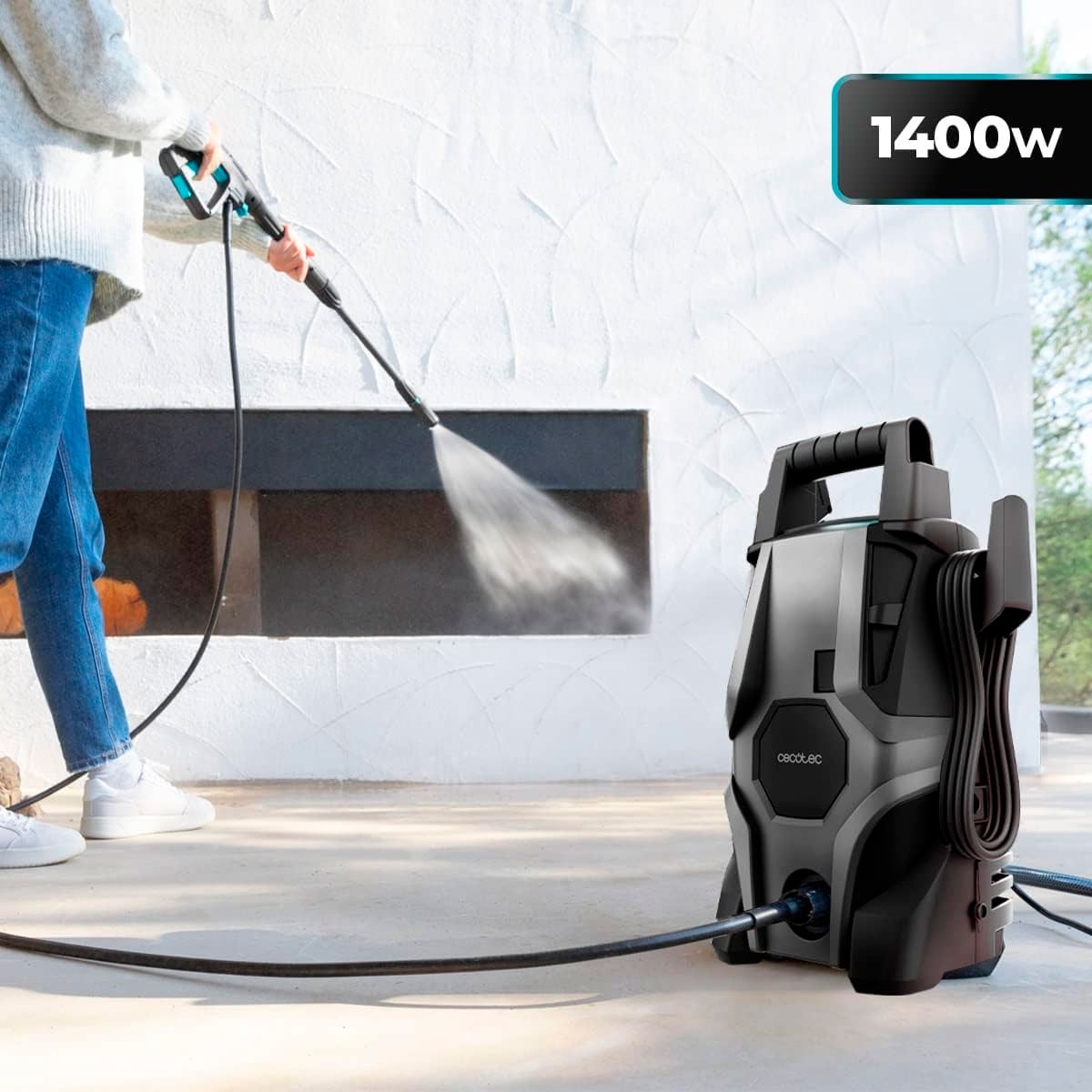 Hidrolimpiadora Cecotec HydroBoost 1400 Essential 1400W 105 bares con accesorios gris 2