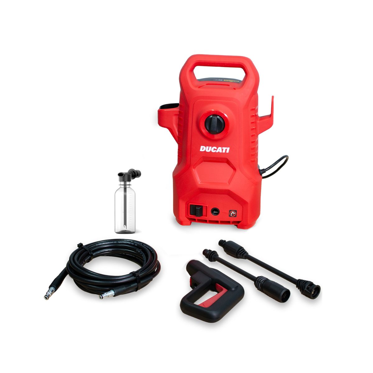 Hidrolimpiadora-Ducati-DPW1405-1400W-100-bares-con-accesorios-negro-rojo-accesorios