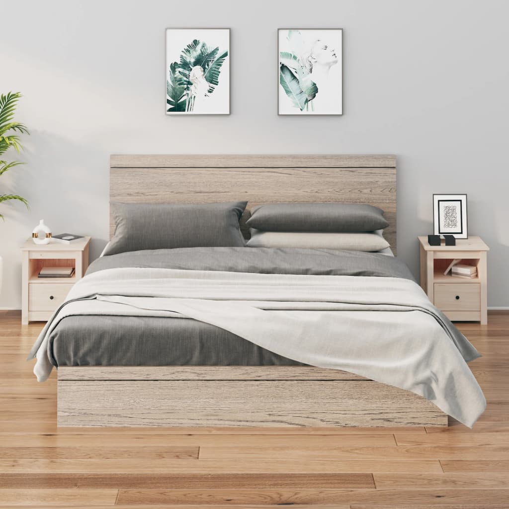 Pack de 2 mesitas de noche Dream con cajón + estante natural 49x40x35 cm animada