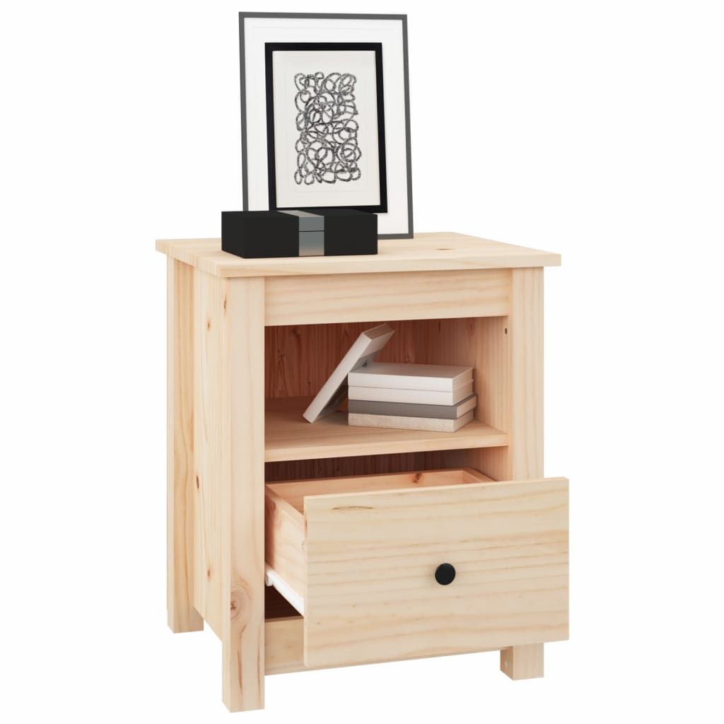 Pack de 2 mesitas de noche Dream con cajón + estante natural 49x40x35 cm animada