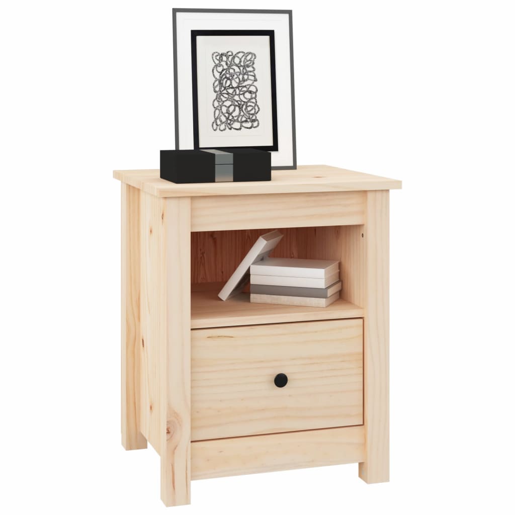 Pack de 2 mesitas de noche Dream con cajón + estante natural 49x40x35 cm mesilla