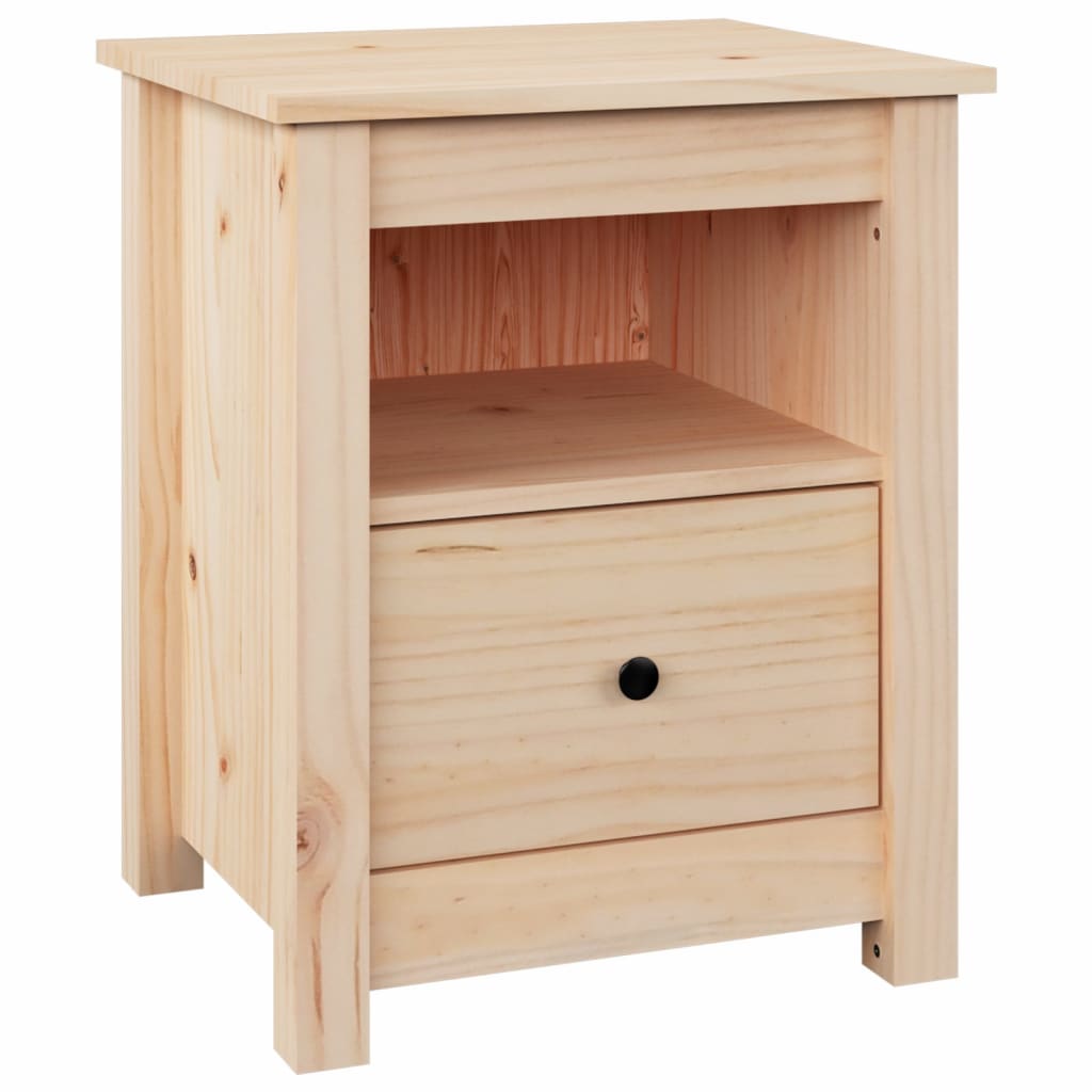 Pack de 2 mesitas de noche Dream con cajón + estante natural 49x40x35 cm lateral
