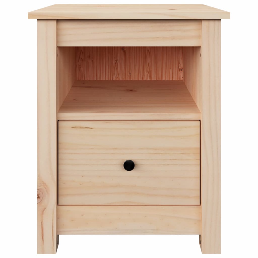 Pack de 2 mesitas de noche Dream con cajón + estante natural 49x40x35 cm frontal