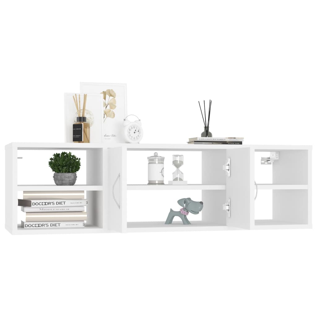 Estantería de pared Acra 1 armario + 4 estantes blanco 29x102x30 cm animada