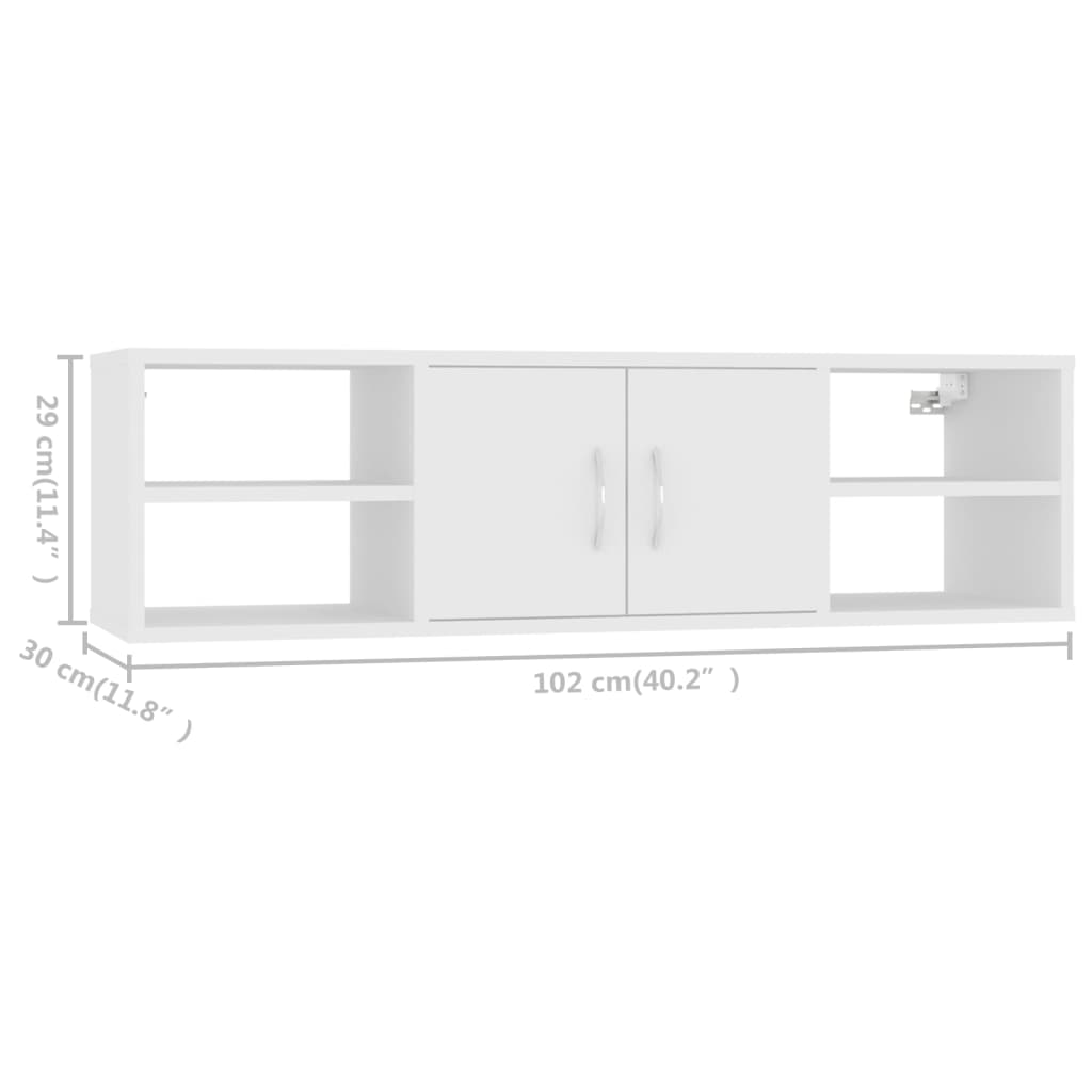 Estantería de pared Acra 1 armario + 4 estantes blanco 29x102x30 cm medidas