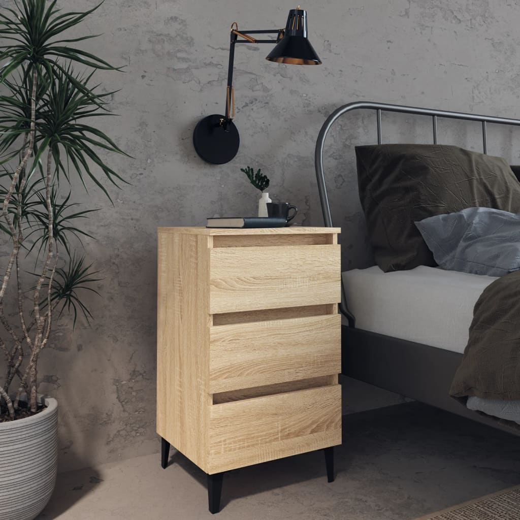 Pack de 2 mesitas de noche Kero 3 cajones natural 69x40x35 cm 2