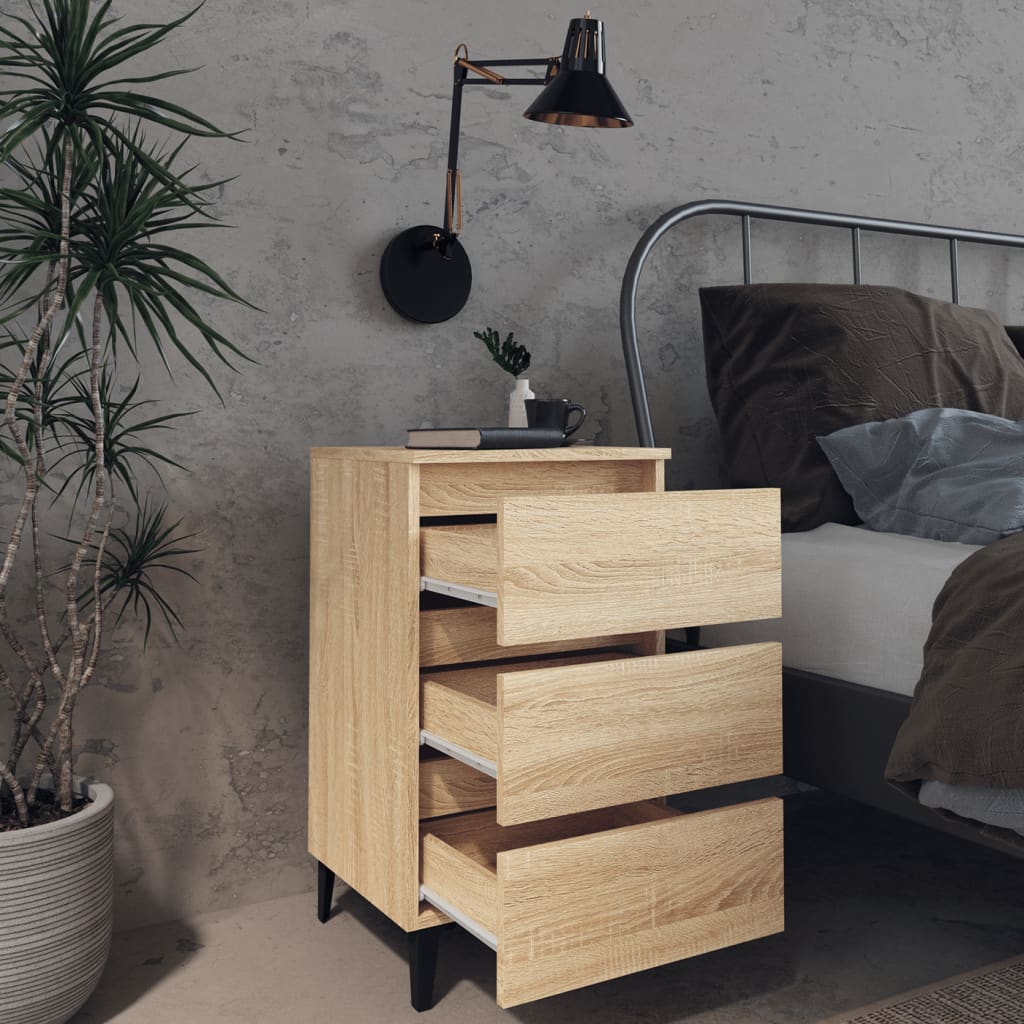 Pack de 2 mesitas de noche Kero 3 cajones natural 69x40x35 cm 3