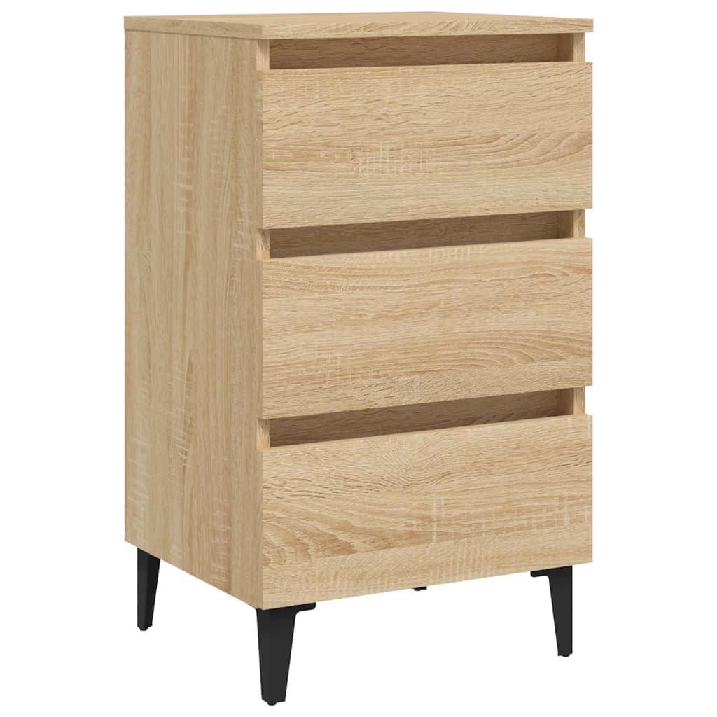 Pack de 2 mesitas de noche Kero 3 cajones natural 69x40x35 cm 4
