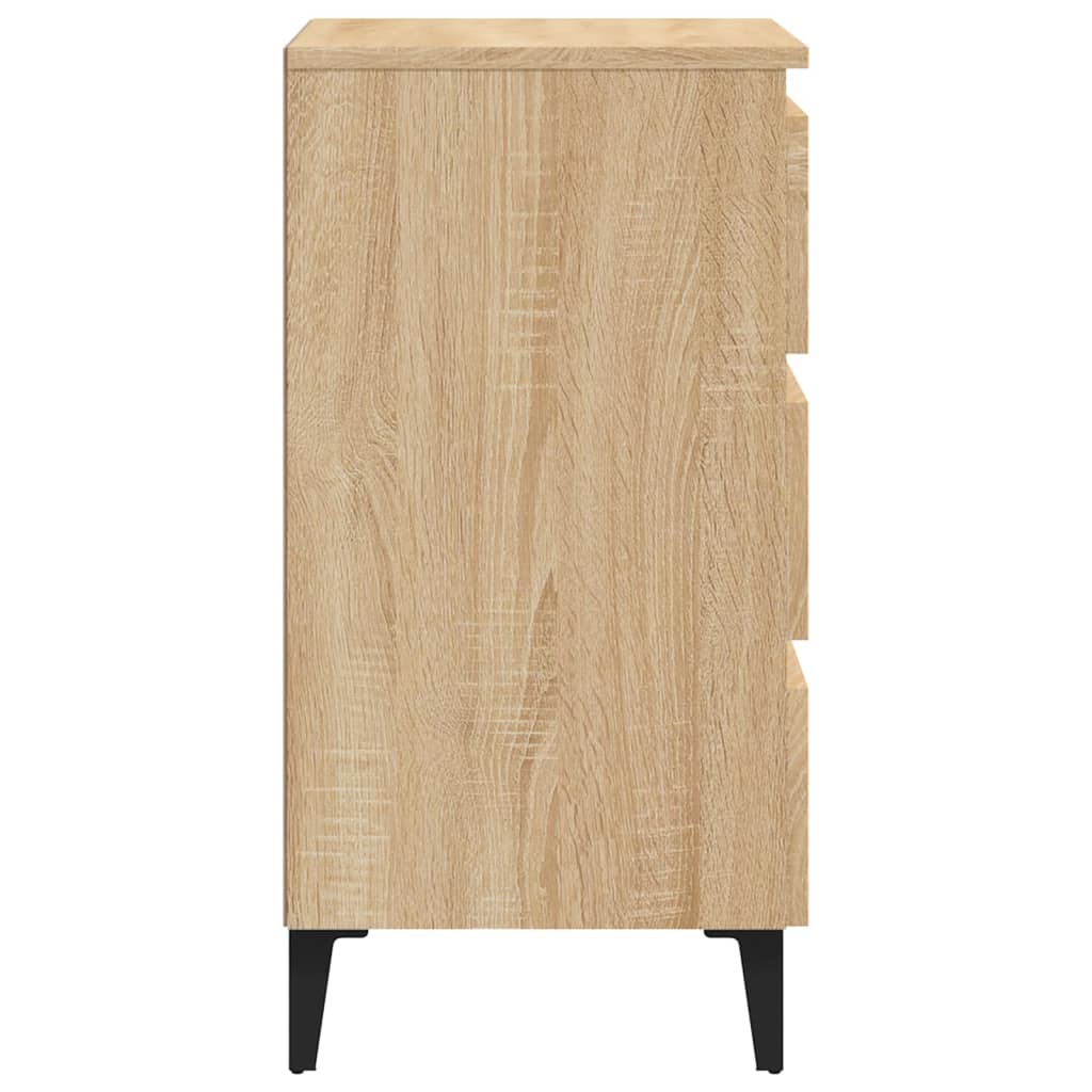 Pack de 2 mesitas de noche Kero 3 cajones natural 69x40x35 cm 6