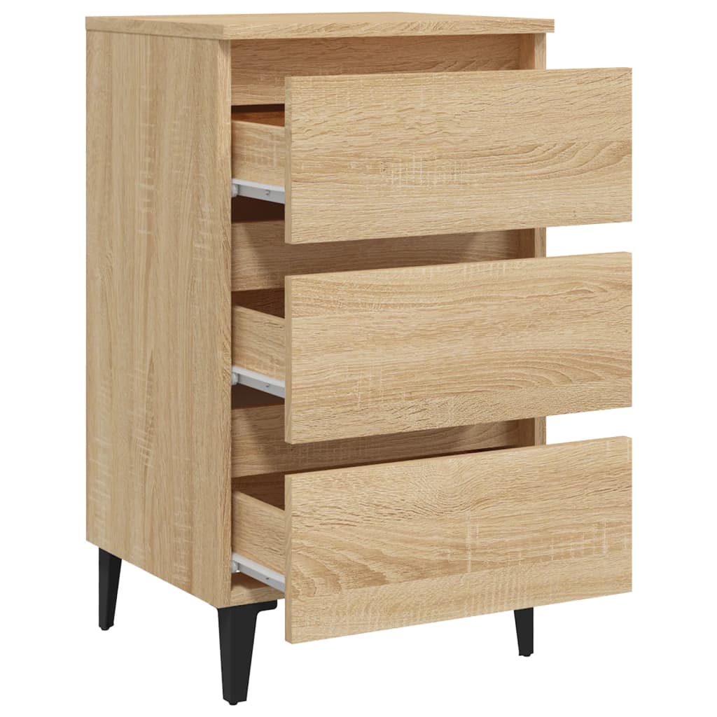 Pack de 2 mesitas de noche Kero 3 cajones natural 69x40x35 cm 7