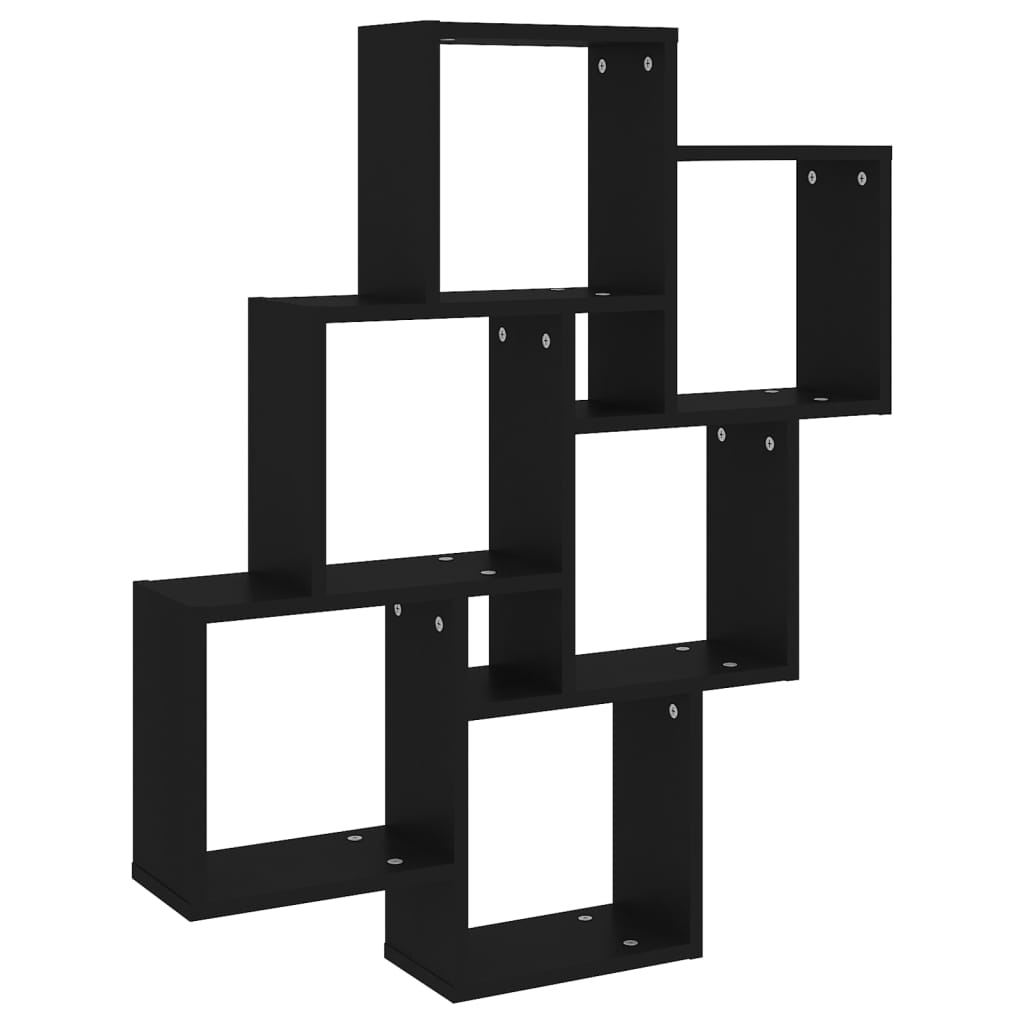 Estante de pared Minzo 6 cubos negro 93x78x15 cm 2
