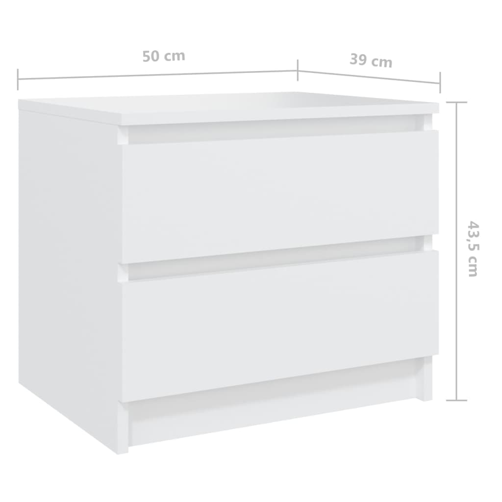 Pack de 2 mesitas de noche Kampal 2 cajones blanco 43,5x50x39 cm 7