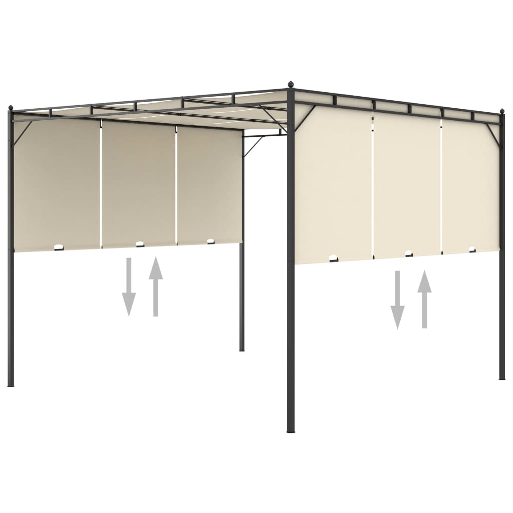 Toldo Lof con cortina lateral crema 2,25x3x3 m