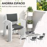 Conjunto de mesa y 6 sillas de jardín Santa Clara Outsunny gris/blanco 4
