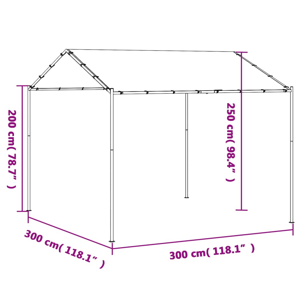 Carpa Awa acero y tela beige 3x3 m