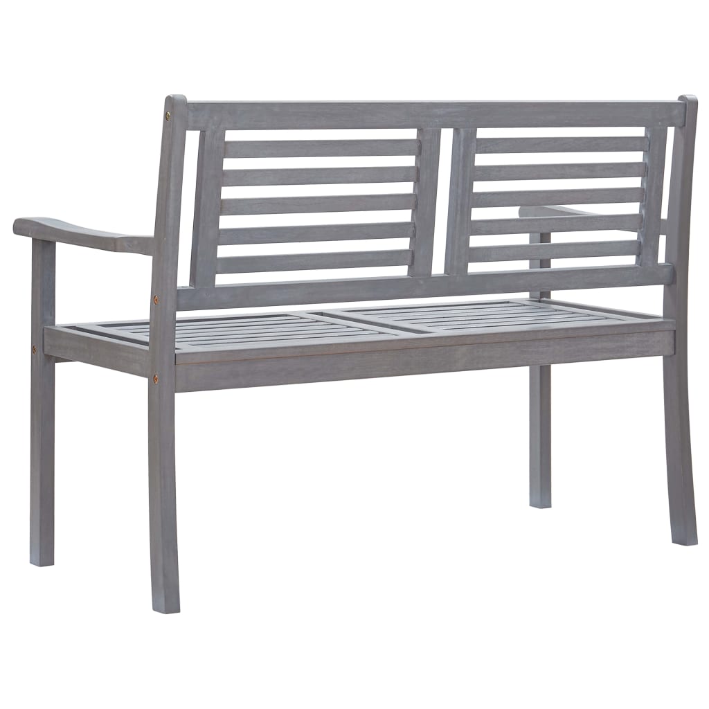 Banco de jardín Amaltea 2 plazas con cojín gris/crema 120 cm 4