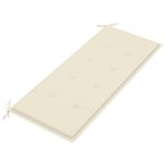 Banco de jardín Amaltea 2 plazas con cojín gris/crema 120 cm 6