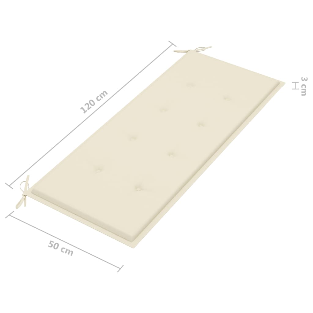 Banco de jardín Amaltea 2 plazas con cojín gris/crema 120 cm 9