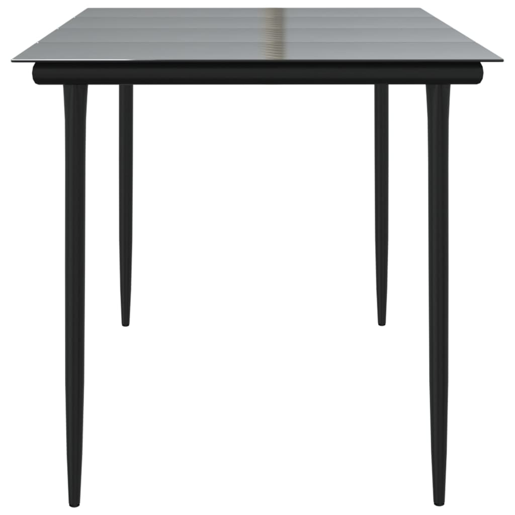 Mesa de jardín Guanajay rectangular acero y vidrio negro 74x160x80 cm 4