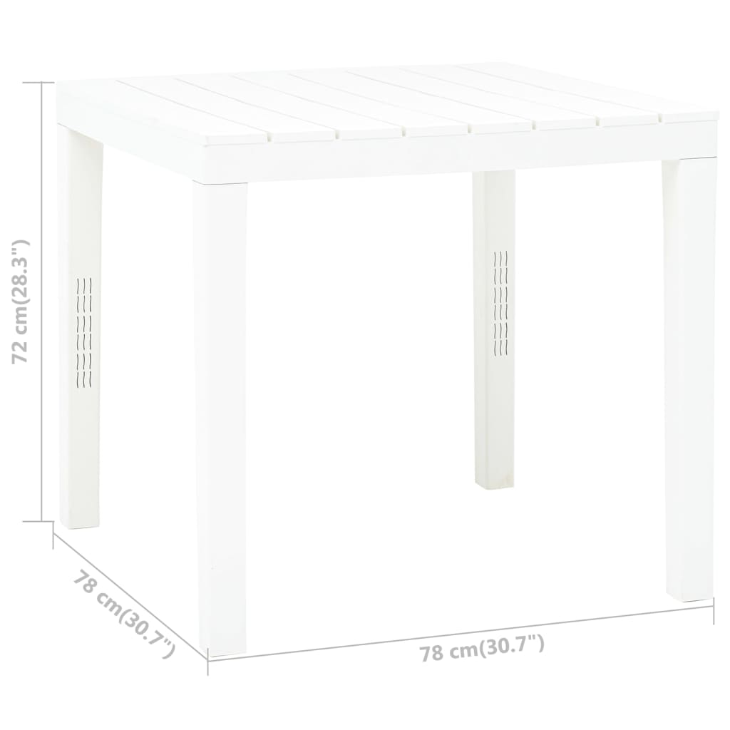 Mesa de jardín Hool blanco 72x78x78 cm