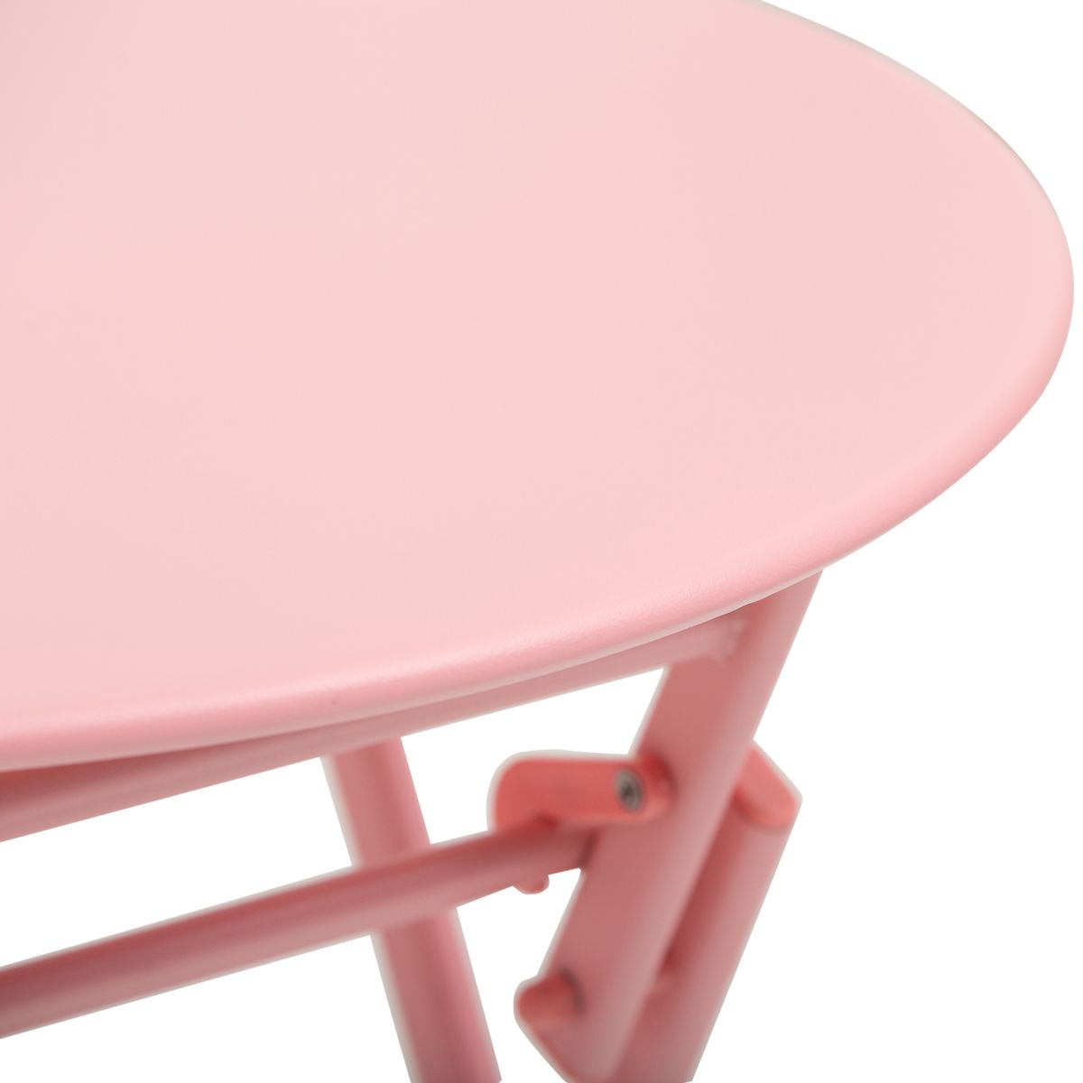Conjunto de jardín Trópico Outsunny mesa + 2 sillas plegables rosa detalle