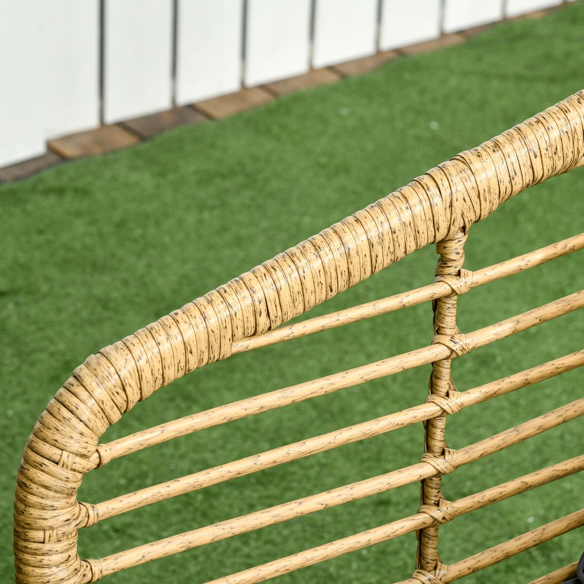 Conjunto de jardín Faro Outsunny sofá + 2 sillas + mesa natural/gris detalle