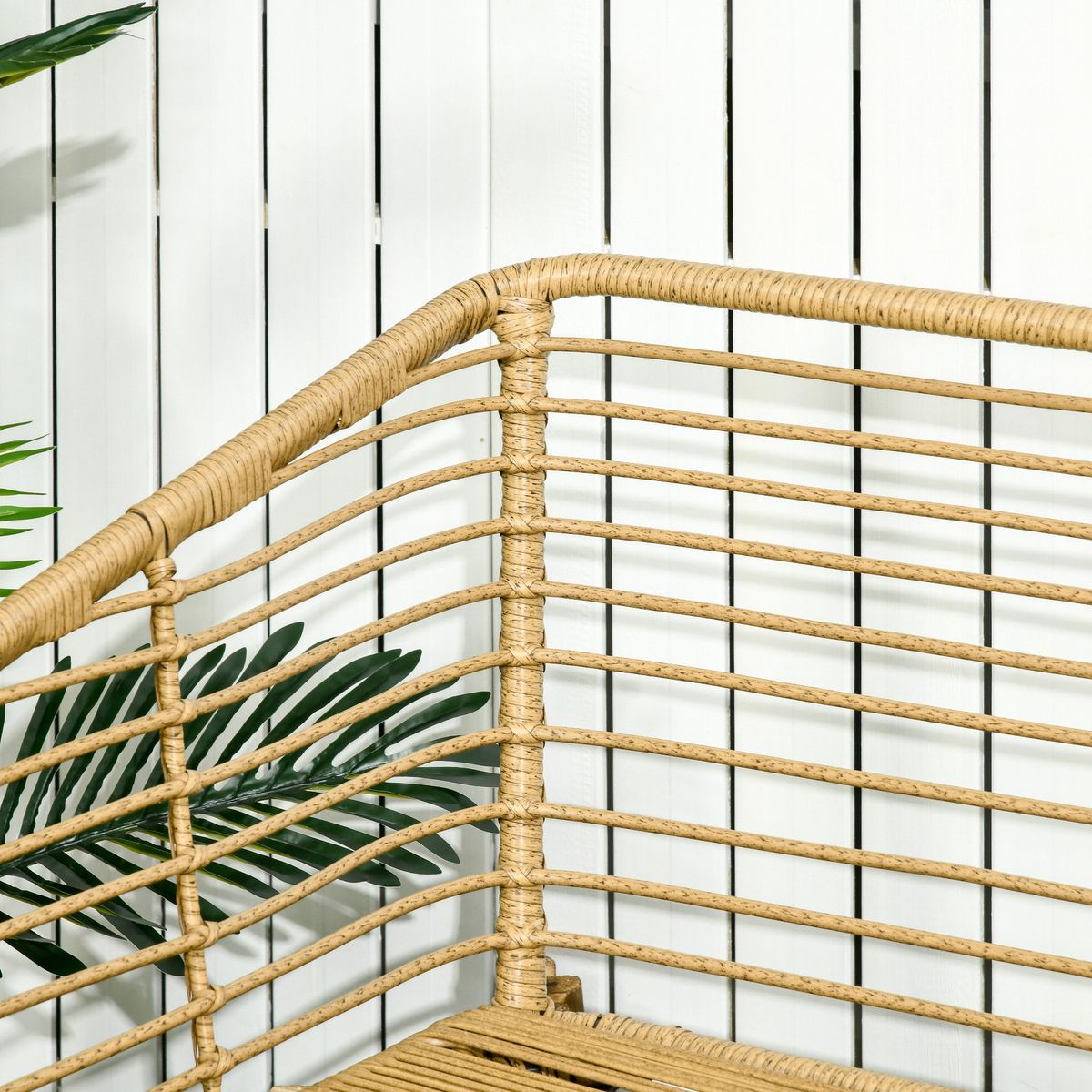 Conjunto de jardín Faro Outsunny sofá + 2 sillas + mesa natural/gris