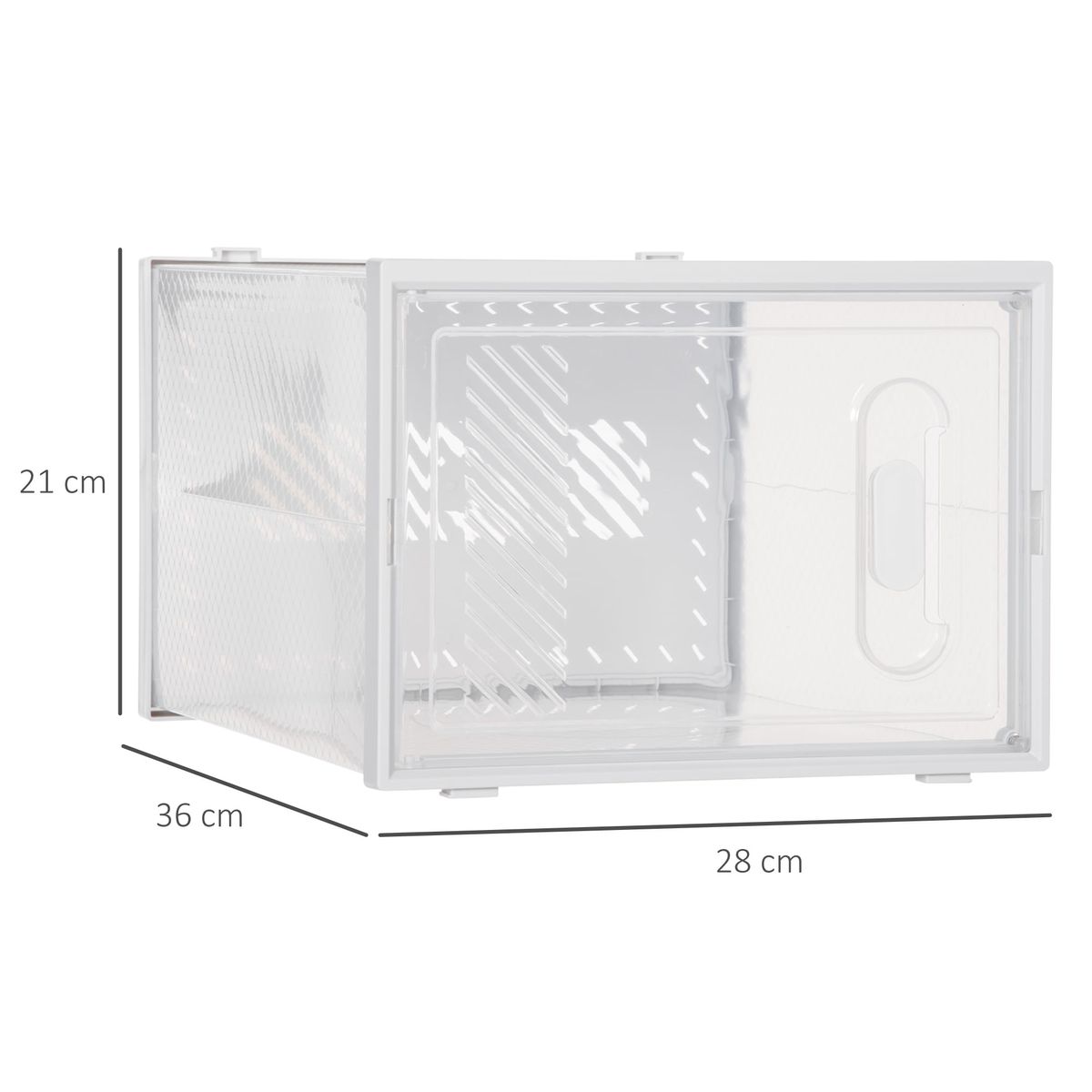 Pack de 18 cajas organizativas Homcom con puerta magnética 21x28x36 cm medidas