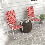 Pack de 2 sillas de playa Outsunny plegables 120kg rojo 94x57x57 cm animada